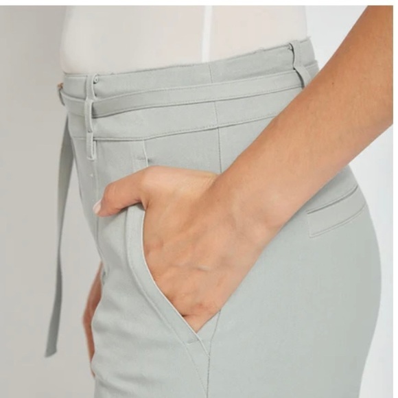 Lysse’ Size Large Florist Wide Leg Crop In Morning Dew Light Green Stretch Pants - Picture 10 of 11